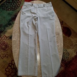 Ann Taylor Curvy Gray Pinstripe Dress Pants 10